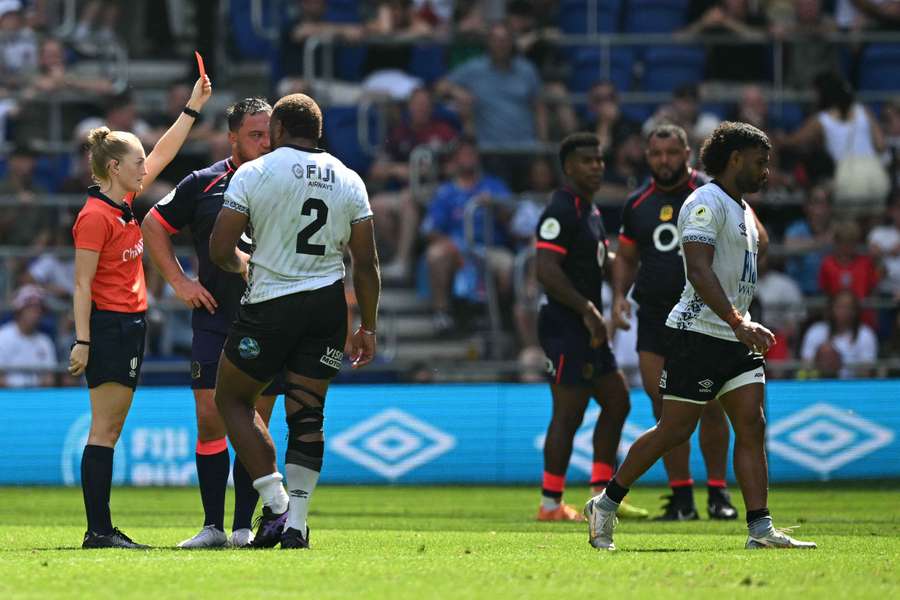 Fiji's Simione Kuruvoli was sent off against England last weekend.