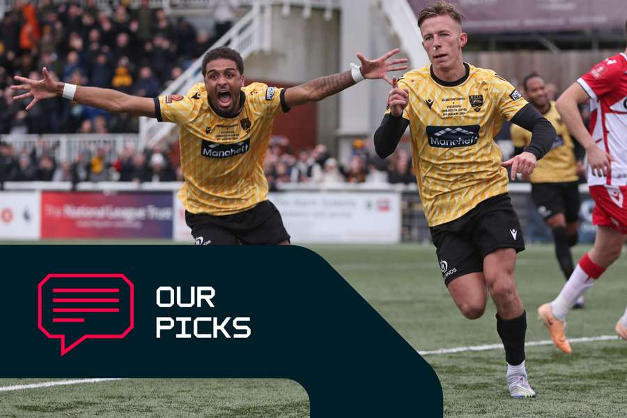 Sam Corne of Maidstone United celebrates scoring his team's goal during the Emirates FA Cup third round match against Stevenage