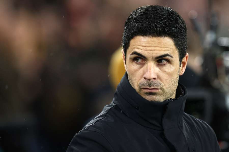 Mikel Arteta reacts ahead of the English Premier League football match between Sheffield United and Arsenal