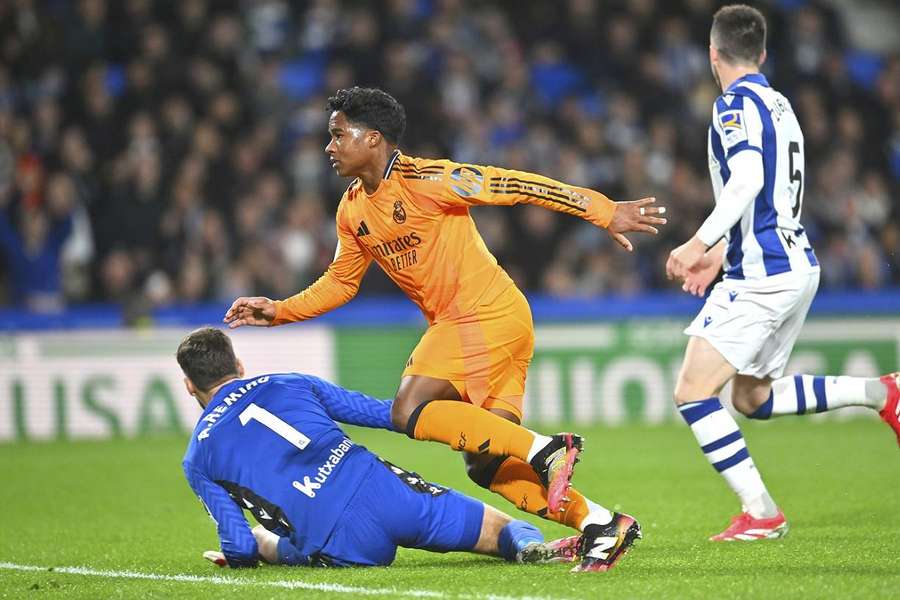 Endrick marcó el único gol del partido de ida de la Copa del Rey contra la Real Sociedad. 