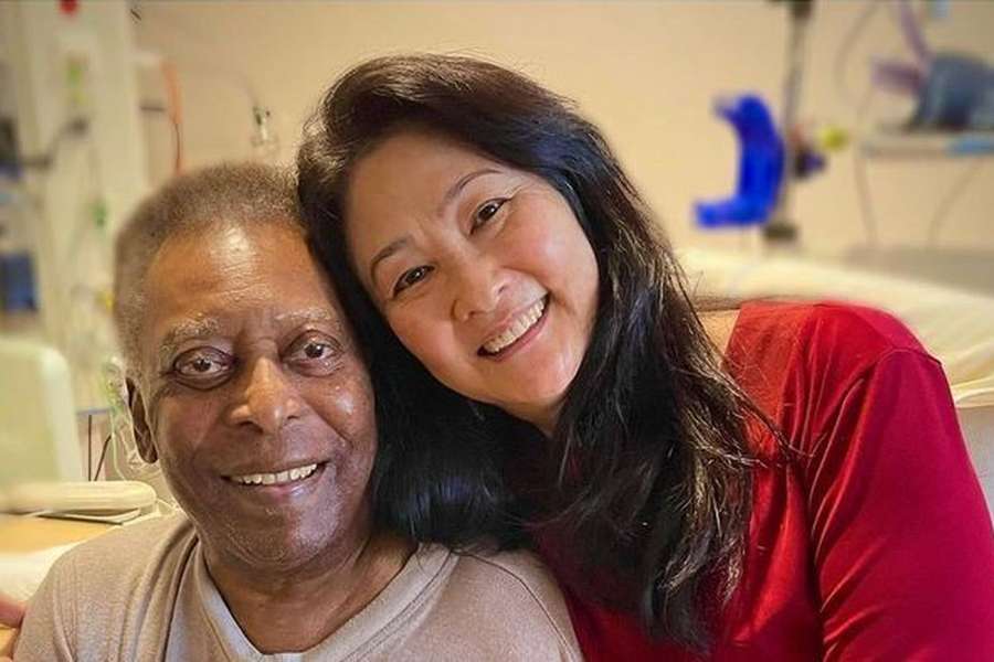 Pelé com Márcia Aoki