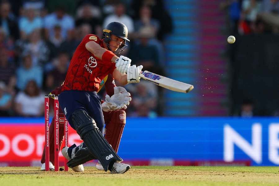 Jacob Bethell in action for England