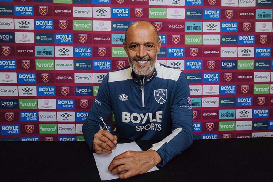 Nuno Espírito Santo já assumiu o comando do West Ham