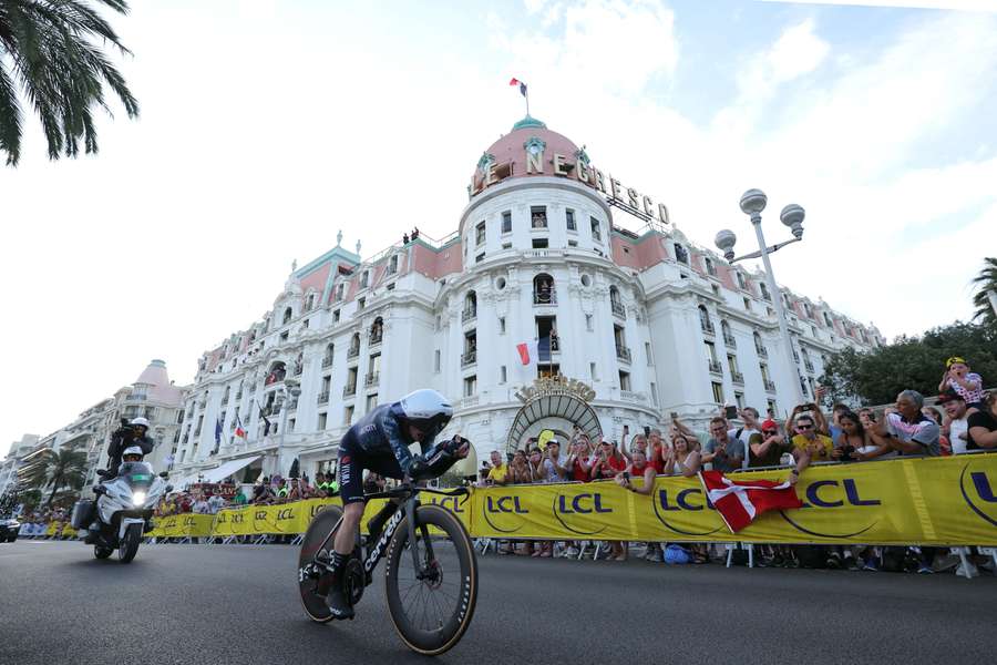 Jonas Vingegaard lors du tour de France à Nice cet été.
