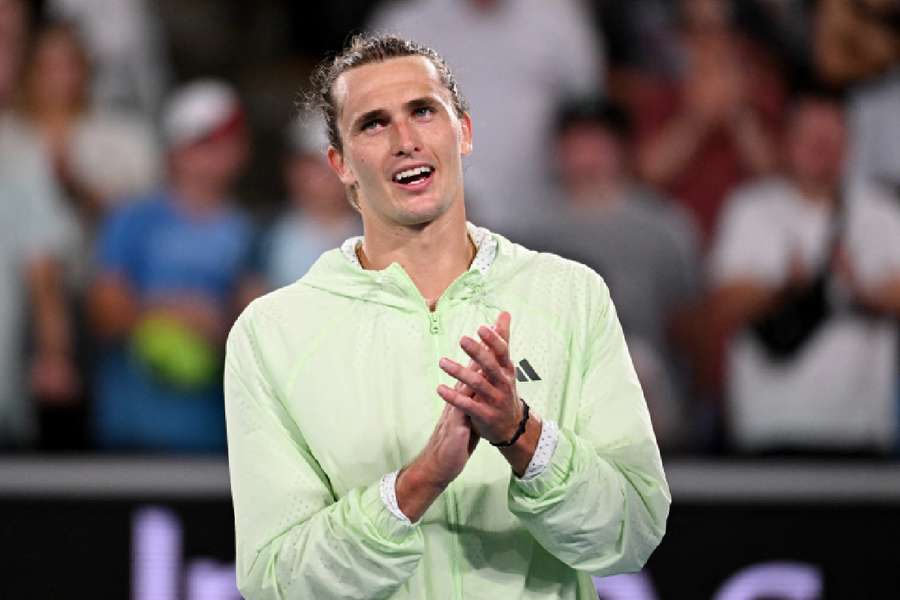 Zverev celebrates after his match