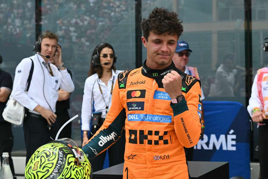 Lando Norris celebra vitória na corrida sprint do GP de Miami