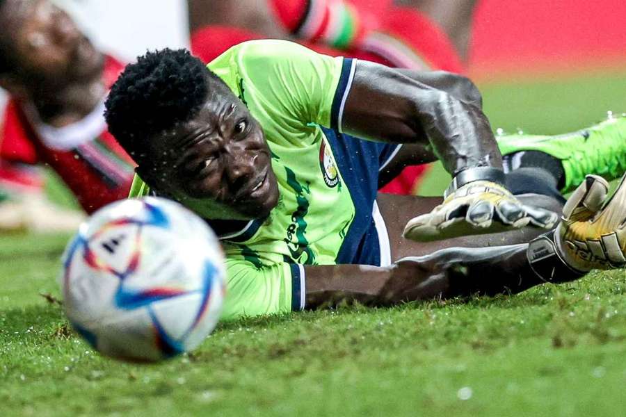 Patrick Matasi makes a save for Kenya in 2023