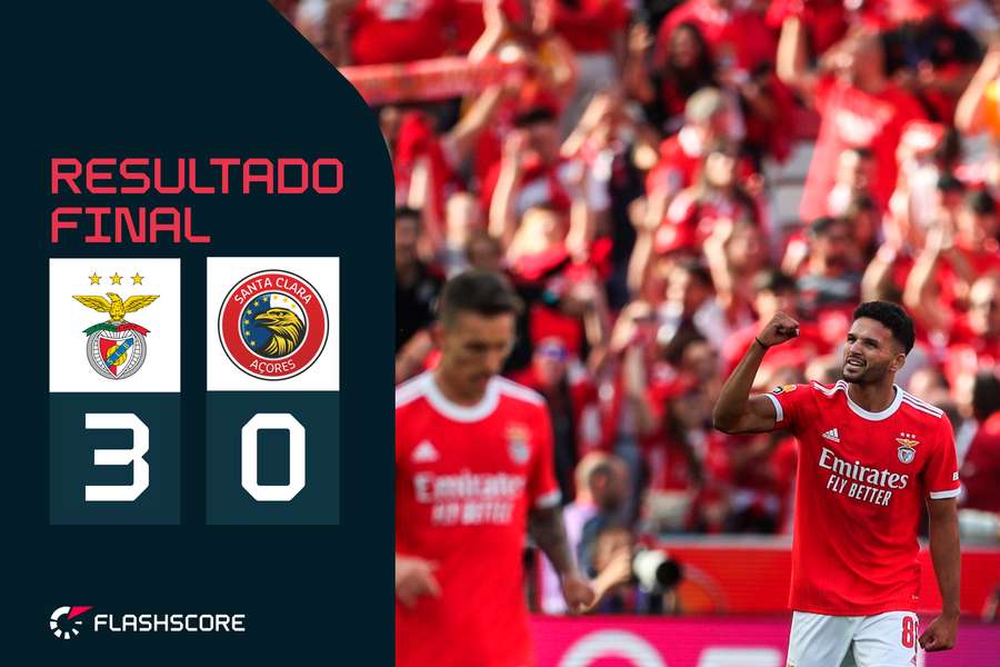Benfica venceu Santa Clara e confirmou a festa de campeão