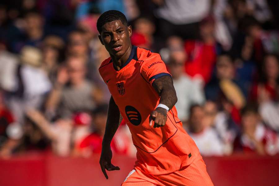Marcus Rashford marcou o único gol do Barcelona contra o Sevilla