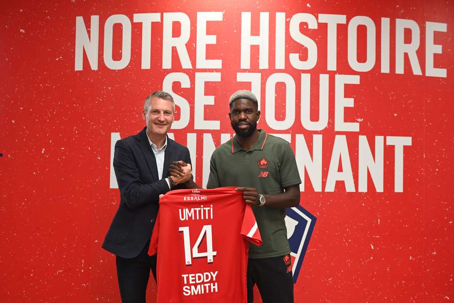 Samuel Umtiti en su presentación.