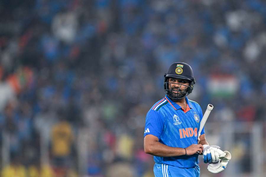 Rohit Sharma leaves the field