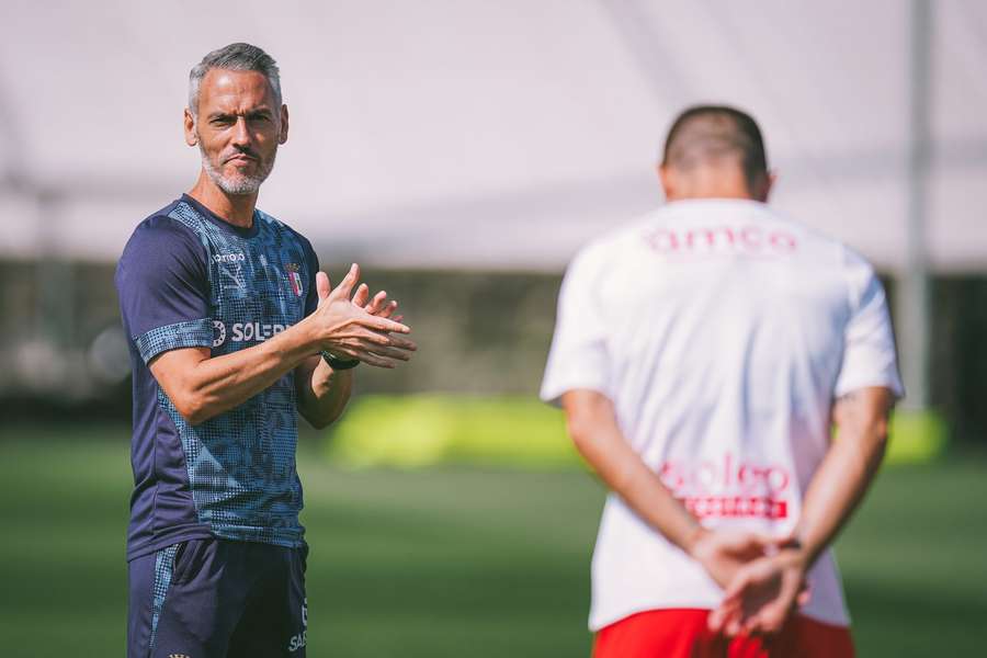 Carlos Vicens no treino do SC Braga