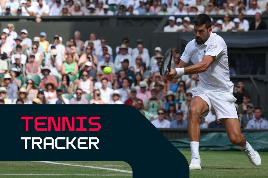 Djokovic is in action on Centre Court