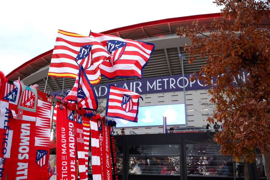 Foi assim que ficou o Metropolitano antes do jogo contra o Slovan Bratislava.