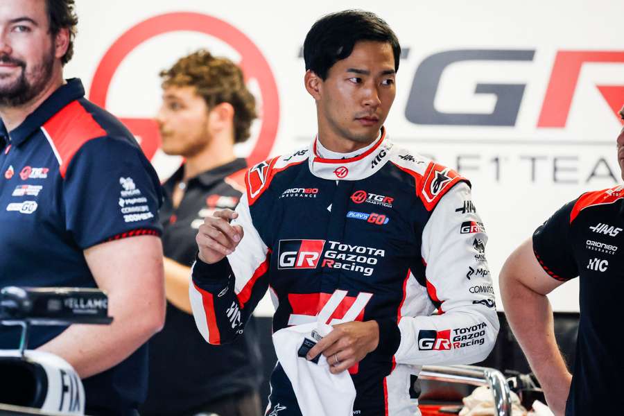 Ryo Hirakawa in the Haas pit box Ryo Hirakawa in the Haas pit box