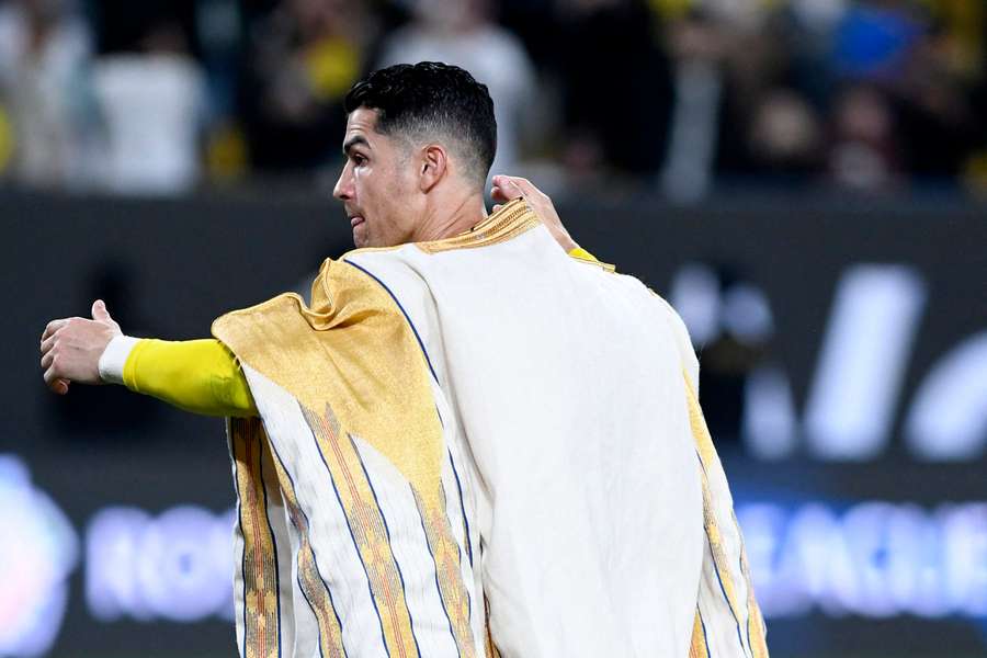 Cristiano Ronaldo celebrou desta forma o triunfo do Al Nassr