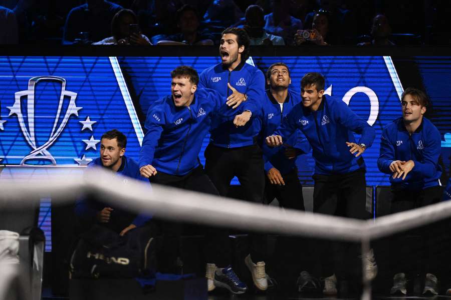 Team Europe celebrate winning the Laver Cup