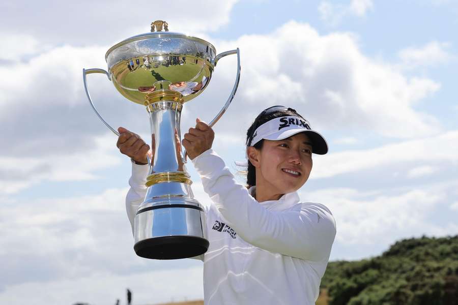 Jenny Shin celebrates winning the 2026 Women's Scottish Open at Dundonald Links Jenny Shin celebrates winning the 2026 Women's Scottish Open at Dundonald Links