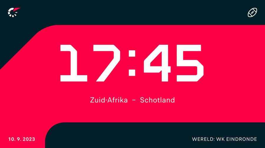 Zuid-Afrika - Schotland is aanstaande zondag om 17.45 uur