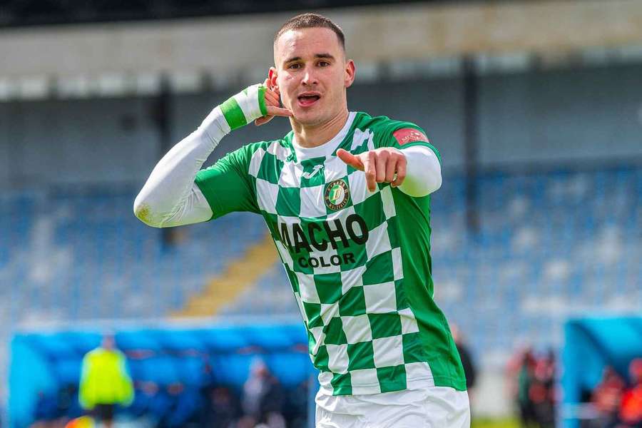 Kudličkova oslava gólu na 1:1.