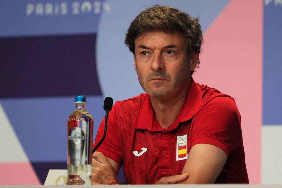 Spain coach Santi Denia during a press conference