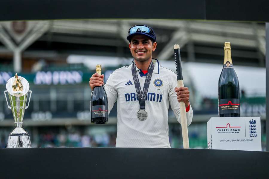 Shubman Gill celebrates the series draw