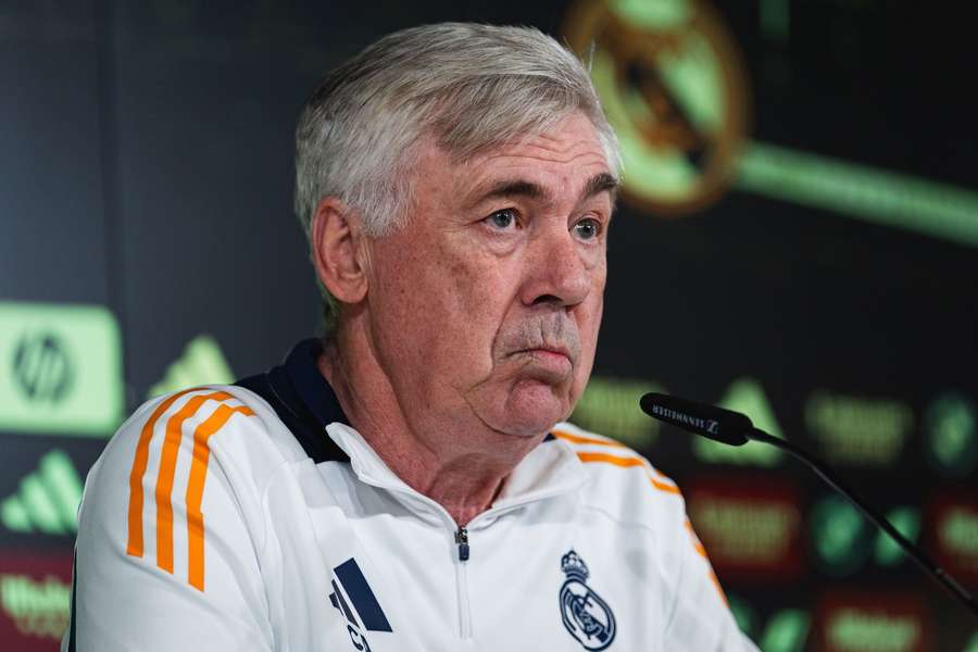 Ancelotti during his press conference
