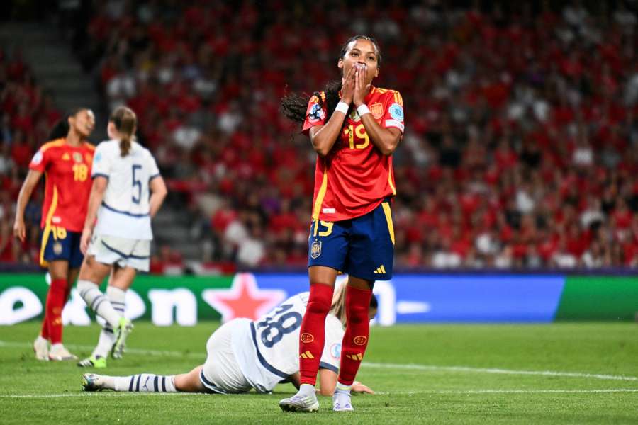 Vicky López, en el España-Suiza