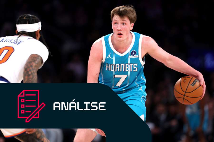 Kon Knueppel, dos Charlotte Hornets, tornou-se em dezembro o jogador mais rápido da história da NBA a atingir 100 triplos convertidos