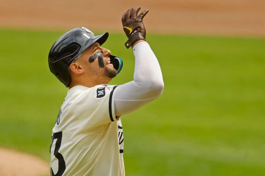 Minnesota Twins third baseman Royce Lewis runs the bases and celebrates his three-run home run against the Chicago White Sox