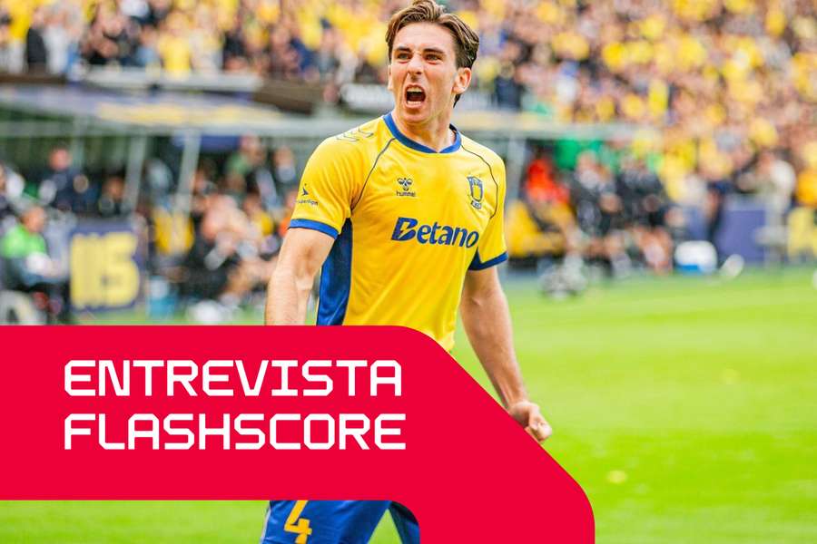 Luis Binks após marcar contra o Copenhaga no dérbi dinamarquês