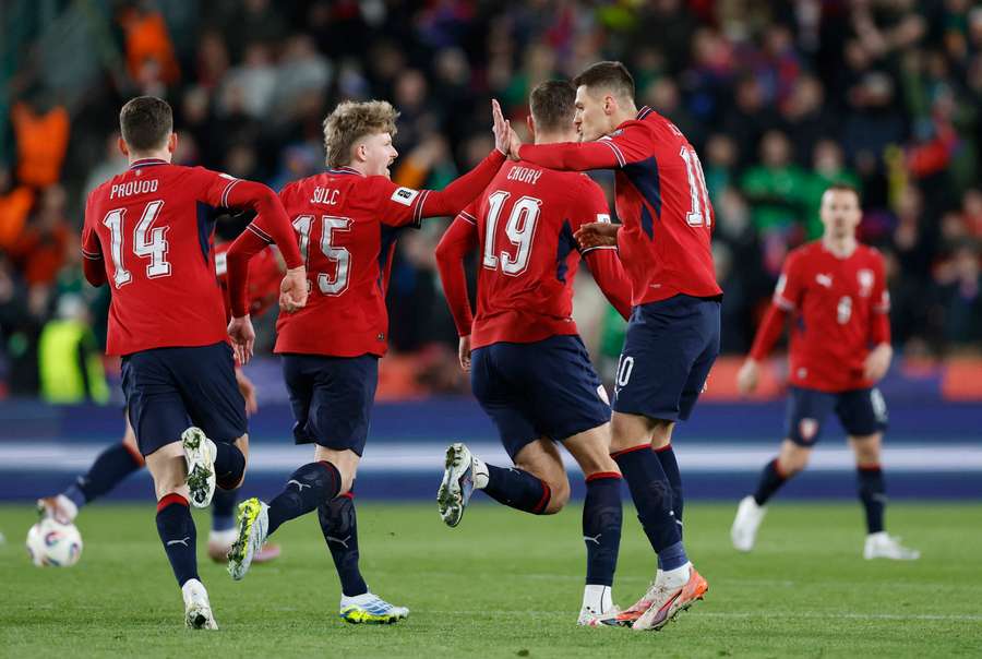 Czechia players celebrate finding way back into game