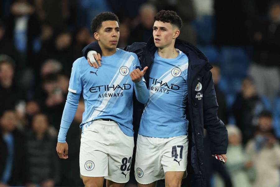 Foden y Rico Lewis, tras un partido