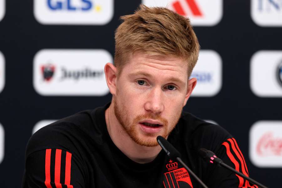 Kevin De Bruyne gives a press conference