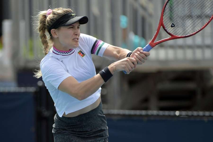 Genie Bouchard i aktion i en kvalifikationsturnering i 2019 i Miami