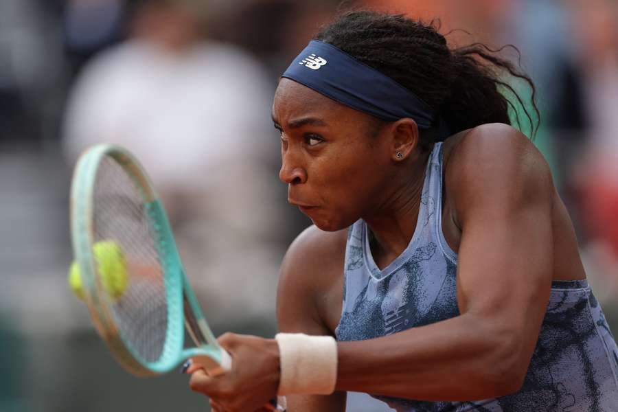 Coco Gauff in action during the women's singles final Coco Gauff in action during the women's singles final