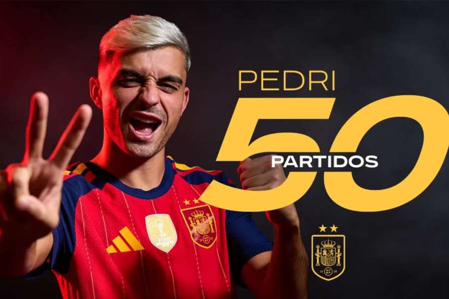 Pedri chegou às 50 internacionalizações por Espanha Pedri chegou às 50 internacionalizações por Espanha