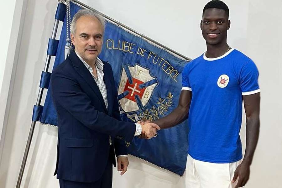 Patrick Morais de Carvalho, presidente do Belenenses, com Saná Gomes