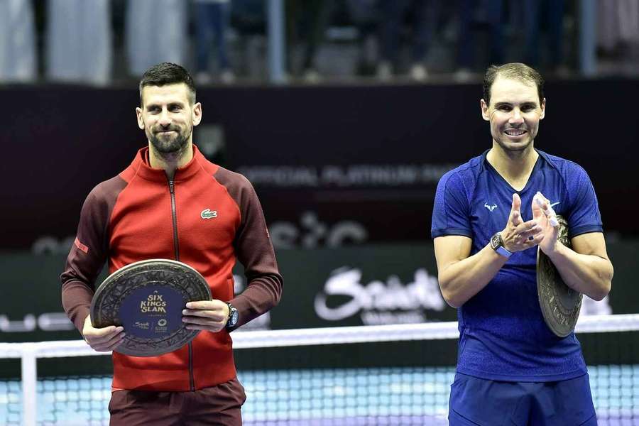 Djokovic și Nadal în timpul ceremoniei