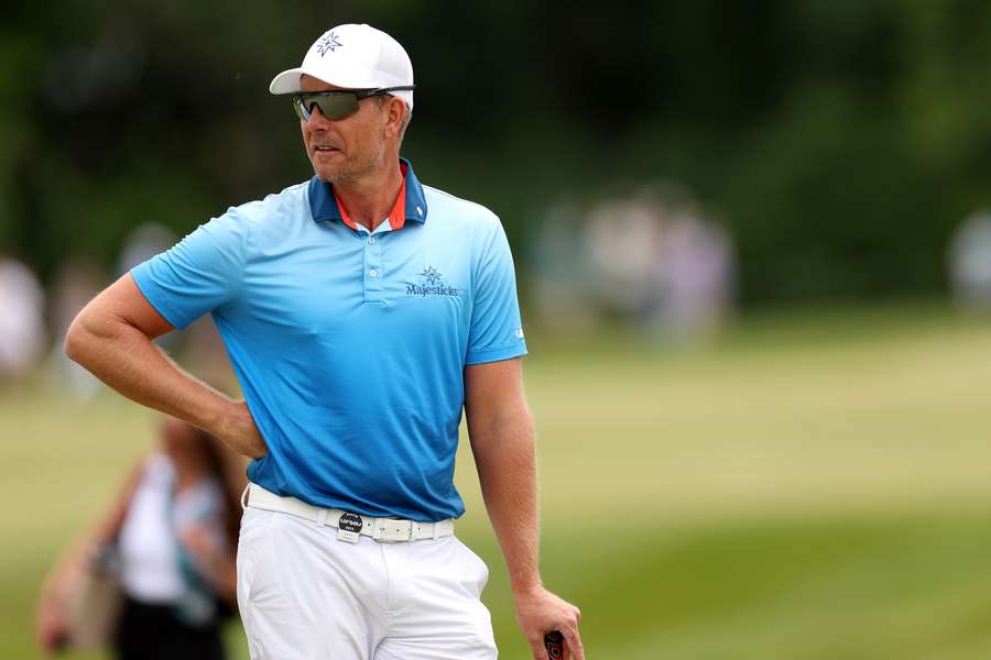 Henrik Stenson of Majesticks GC follows waits to putt on the second hole during day three of the LIV Golf Invitational - DC