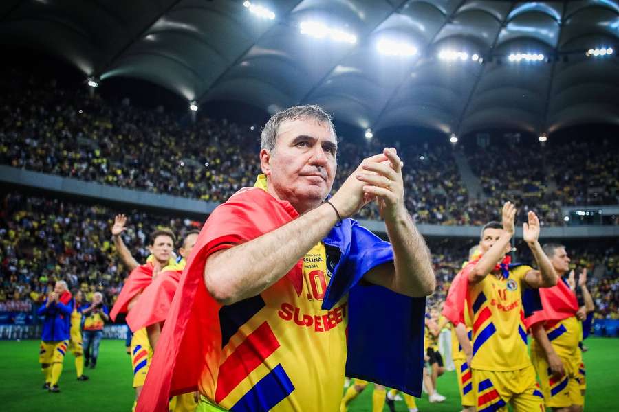 Gheorghe Hagi după un meci demonstrativ al Generației de Aur