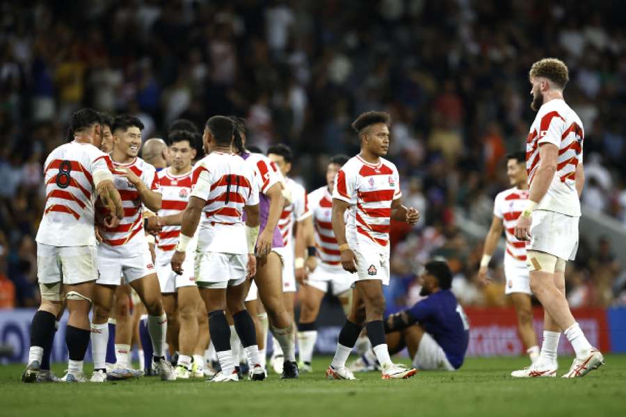 Japan celebrate their win