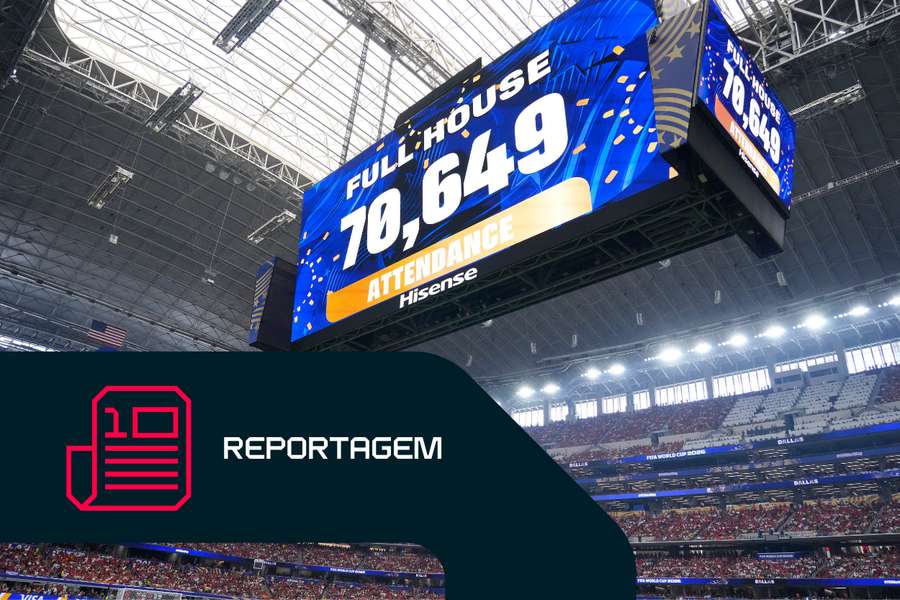 O ecrã hipnotizante do AT&T Stadium, em Arlington, no Texas O ecrã hipnotizante do AT&T Stadium, em Arlington, no Texas