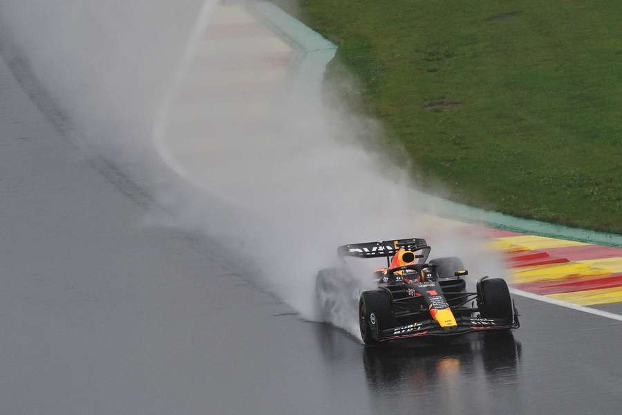 Max Verstappen tackling the rain and spray-hit Belgian Grand Prix practice