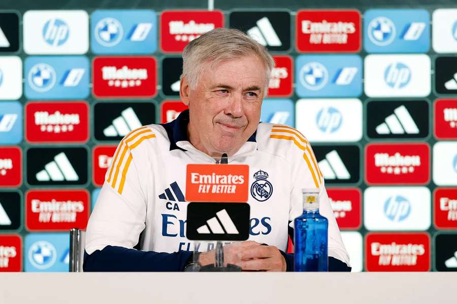 Ancelotti, en la sala de prensa