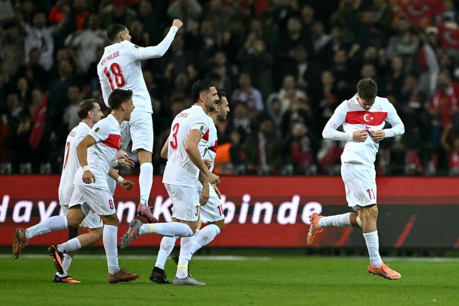 Turkey celebrate against Georgia