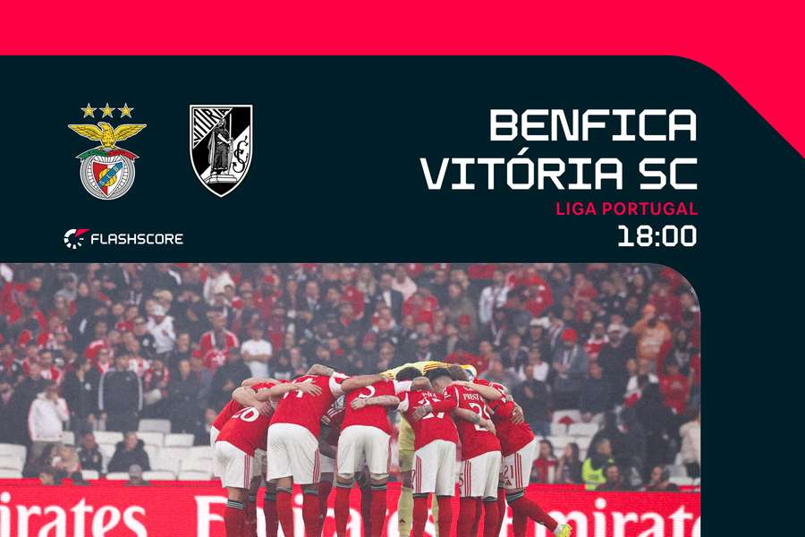 Benfica recebe o Vitória SC a partir das 18:00 Benfica recebe o Vitória SC a partir das 18:00