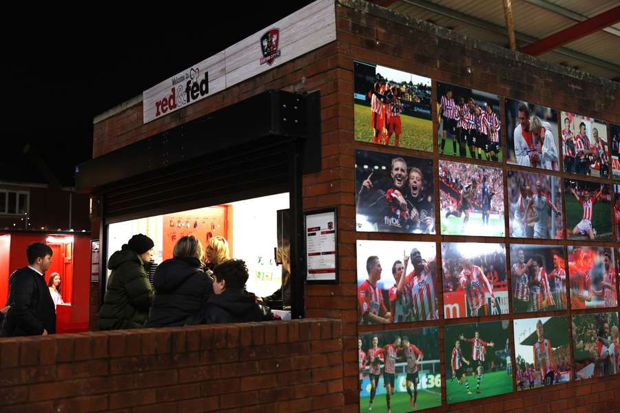 Fans arrive at Exeter's St James' Park