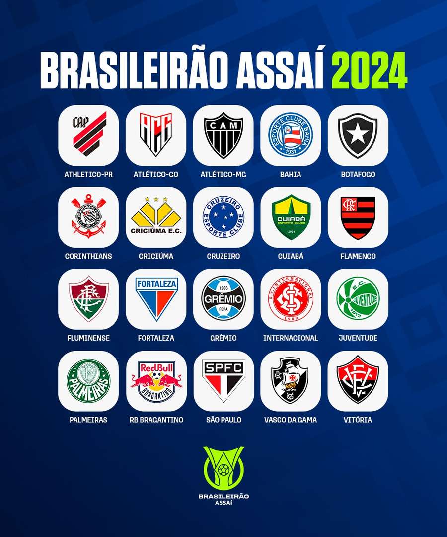 As 20 equipes do Brasileirão em 2024