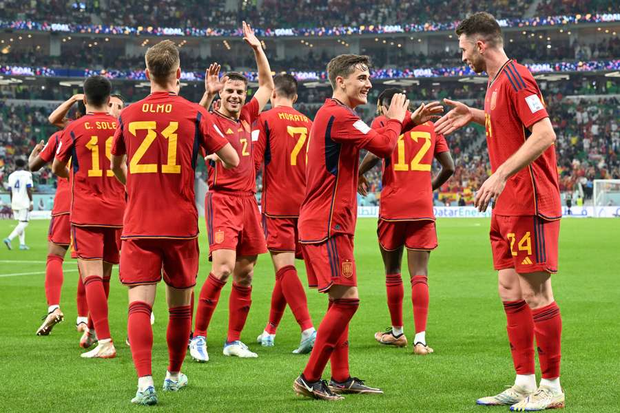 España celebró siete goles ante Costa Rica en la goleada del Mundial